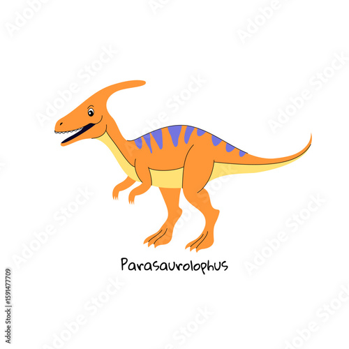Cute parasaurolophus dinosaur