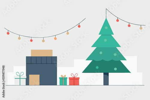 modern christmas interior with white walls  minim