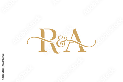 RA initial wedding logo monogram