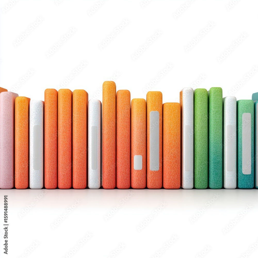 Fototapeta premium Colorful books in a row against white