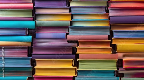 Colorful book stacks