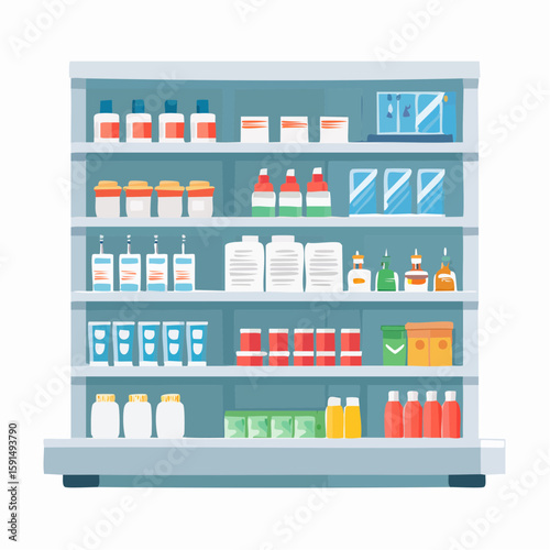Organized Grocery Store Aisles with Assorted Food and Beverage Products
