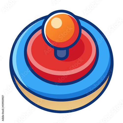 Colorful pinball flipper button in playful cartoon style  