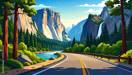 Yosemite Valley scenic drive.