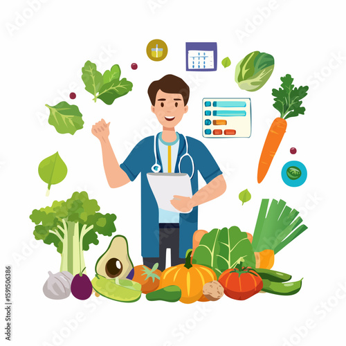 Smiling Healthcare Professional Recommending Healthy Diet
