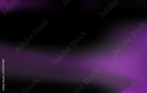 Waves of electric purple flow on dark black abstract noisy texture background, velvet, backdrop website design, banner