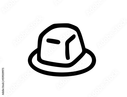 Summer Icon 16 : hat, isolated, black, fashion, clothing, summer, ice, cold,