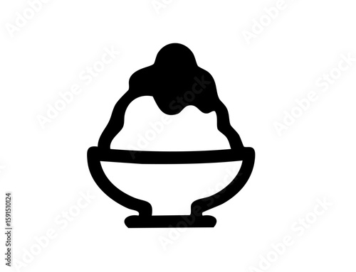 Summer Icon 12 : summer, shaved ice, sweet, snack, icon, vector, illustration, 