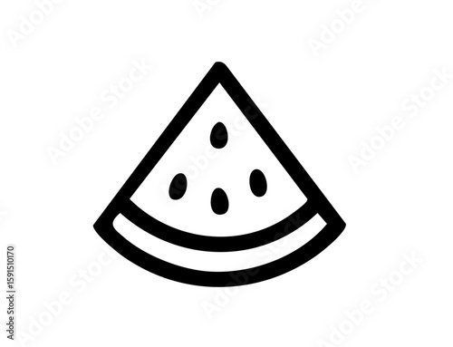 Summer Icon 11 : summer, watermelon, sweet, snack, food, isolated, vector, illustration, 