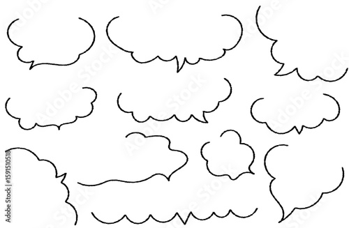 手書きゆるっとふわふわフキダシセット