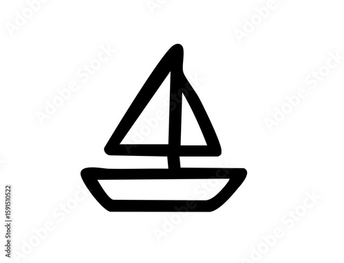 Summer Icon 22: ship, button, boat, travel, business, sail, shape, black, sailboat, web,  summer, sea, yacht