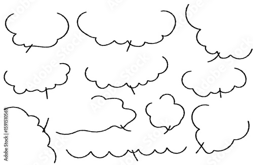 手書きゆるっとふわふわフキダシセット