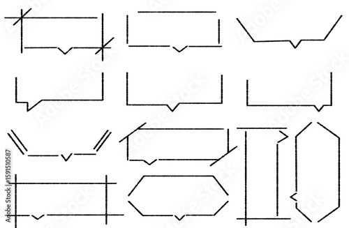 手書きカクカクフキダシセット