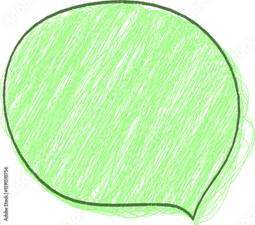 手書きゆるっとフキダシ　グリーン
