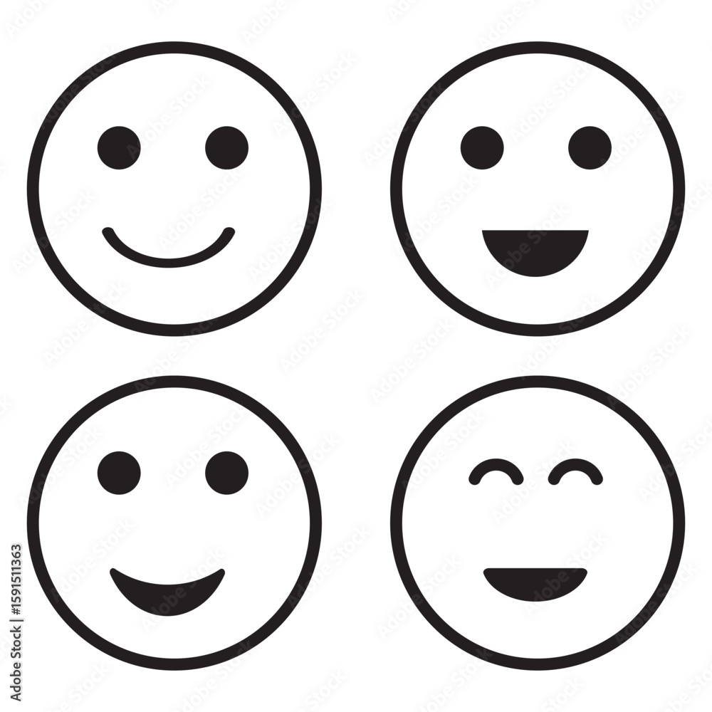 Fototapeta premium Smile icon vector. smile emoticon icon
