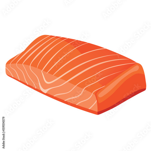 Beautiful raw salmon fillet, vibrant pink and fresh, against a clean white background.