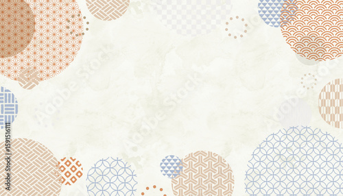 和柄のイラスト背景、和風フレーム