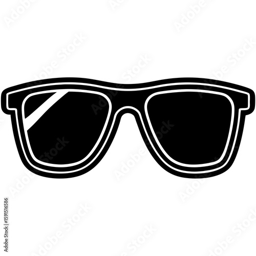 Sunglasses Icon Vector | Generative AI & Linocut Silhouette Style for Microstock Design