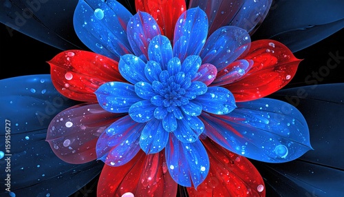Vibrant fractal flower design