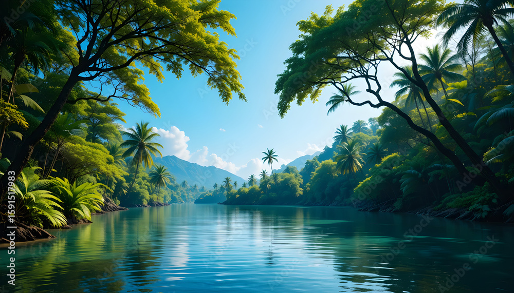 Obraz premium lake in the woods