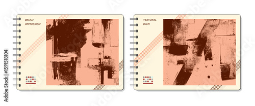 Scrapbook grunge grainy abstract art series, a vintage surface texture collection for creative journals.