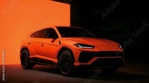 Discover the sleek, stylish design of this vibrant orange luxury SUV, perfect for performance enthusiasts