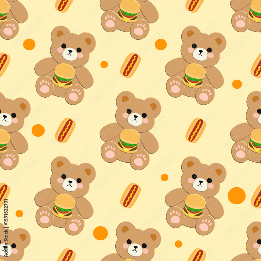 Obraz premium seamless pattern with teddy bear