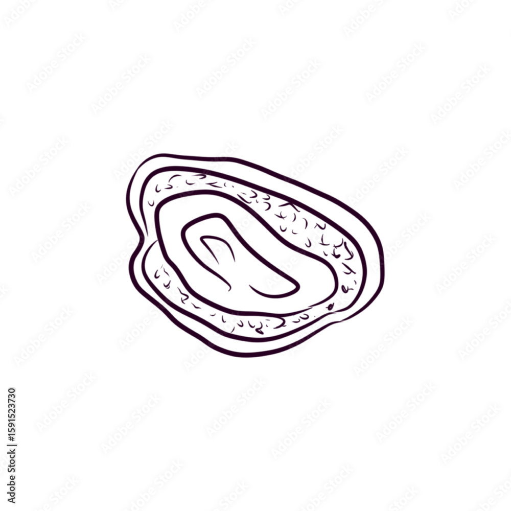 Obraz premium Line Art Bread Slice with Jam