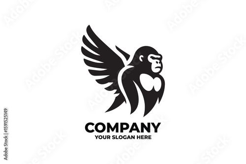 Flying Gorilla Monochrome Logo