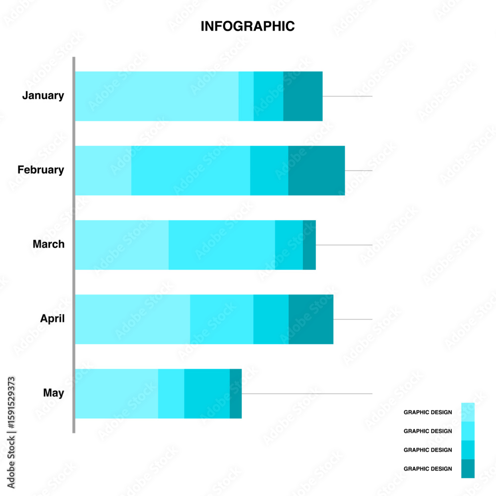 Horizontal Bar Chart Infographic,Monthly Data Visualization Design Horizontal Bar Chart Infographic,Monthly Data Visualization Design