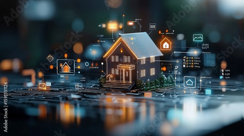 Innovative real estate visualization digital environment 3d model virtual space contemporary design concept