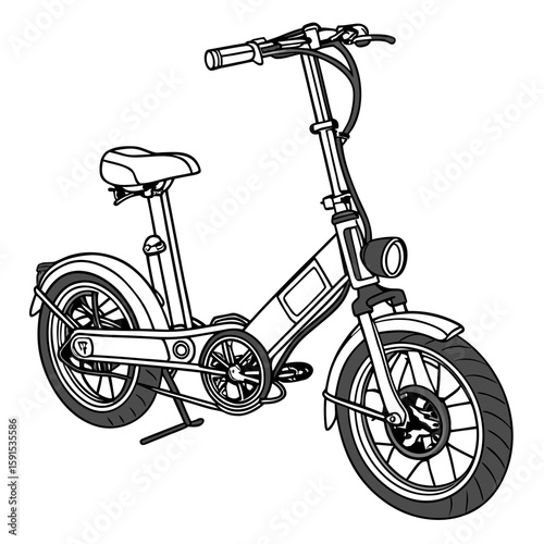 Compact moped with small wheels and handlebars scooter electric scooter