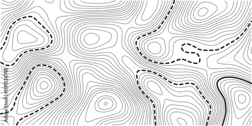 Topographic map background geographic line map with elevation assignments. Modern design with White background with topographic wavy pattern design.paper texture Imitation of a geographical map shades