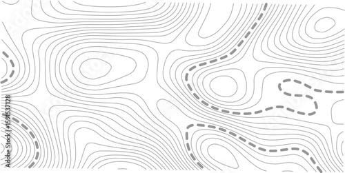 Topographic map background geographic line map with elevation assignments. Modern design with White background with topographic wavy pattern design.paper texture Imitation of a geographical map shades