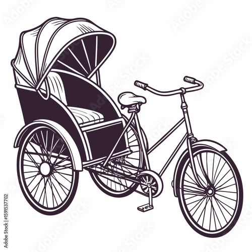 Classic Bicycle with Canopy Sidecar tricycle transport