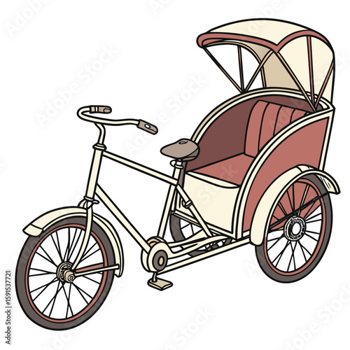Classic bicycle with sidecar tricycle transportation