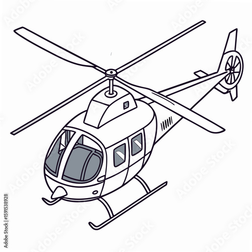 Helicopter with dark windows and skids aircraft aviation