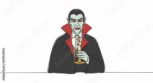 A gothic illustration of a vampire.