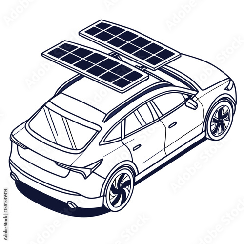 Electric car with solar panels vehicle technology