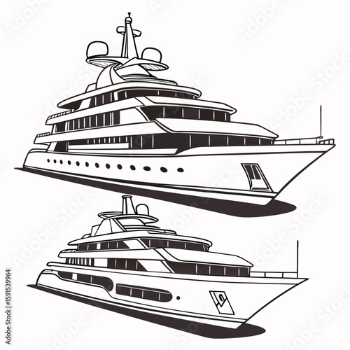 Elegant multi deck luxury yacht vessel watercraft maritime