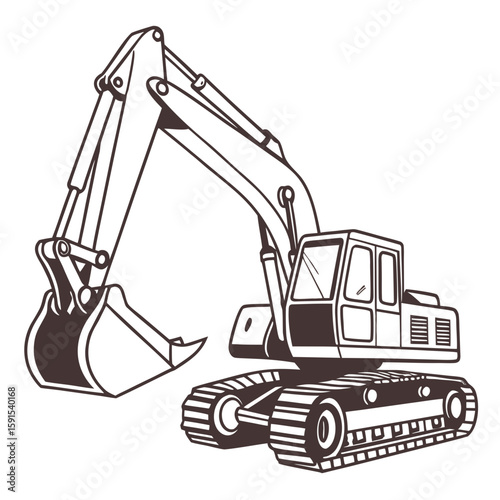 Excavator machine heavy construction vehicle digger