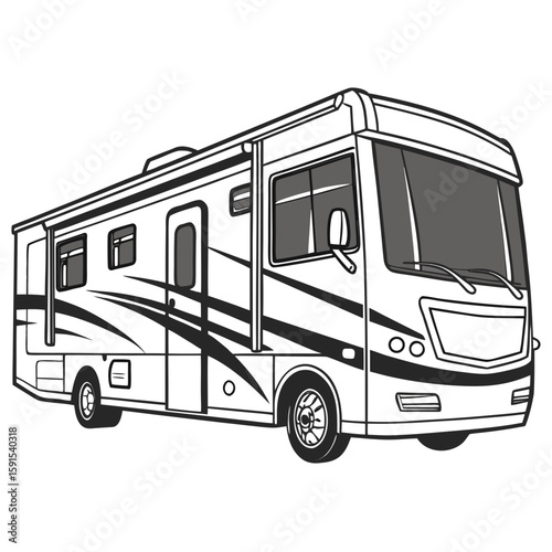 Motorhome with large windows and sleek design camper recreational vehicle