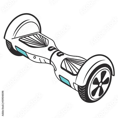 Futuristic hoverboard with blue accents self balancing scooter