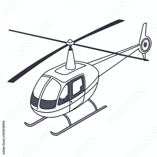 Helicopter with dark grey rotor blades aircraft aviation