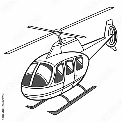 Helicopter with rotor blades aircraft aviation