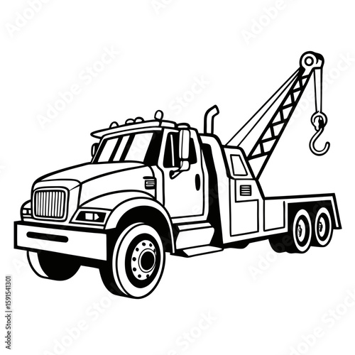 Heavy duty tow truck with hook towing recovery