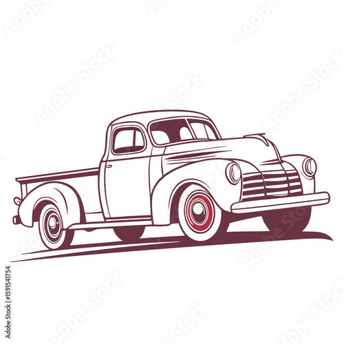 Maroon vintage pickup truck retro classic