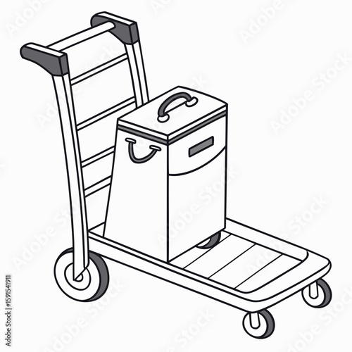 Luggage cart carrying a cooler travel transport