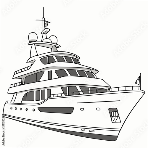 Luxury yacht with multiple decks and windows boat watercraft