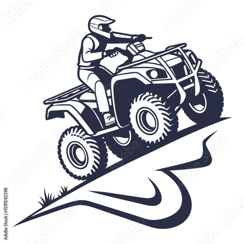 Rugged all terrain vehicle rider quad bike helmet